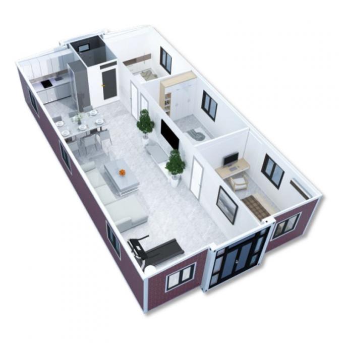 40ft Expandable Container Home Temporary Shelter With Bathroom 2