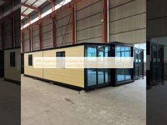 40ft Expandable Container Home with Bull 30*30 Flat Lamp 2200mm Fold Size and 5900*6300*2480mm Extended Size