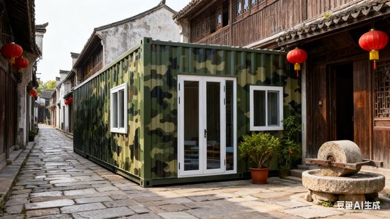 Buy 18mm Fireproof Cement Fiber Floor Foldable 20ft Container with 37 Square Meters Floor Area and Galvanized Frame online manufacture