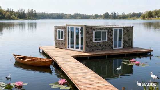 Buy 18mm Thick Fireproof Cement Fiber Floor Double Wing Container House 20FT with Thermal-break Aluminum Double Door online manufacture