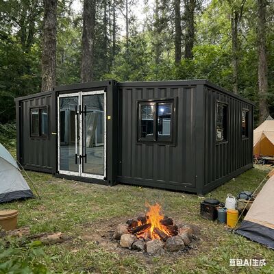 buy 18mm Thick Fireproof Cement Fiber Floor Foldable 20ft Container with More Than 30 Years Durability and Customizable House Layout online manufacture