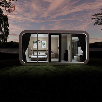 5.4 Ton White Apple Capsule House Prefab Glamping Pods Anti Corrosion