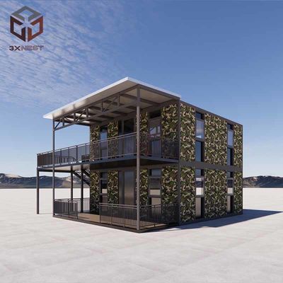 2 Bedroom Folding Collapsible Modular Homes Steel Structure Prefab Container