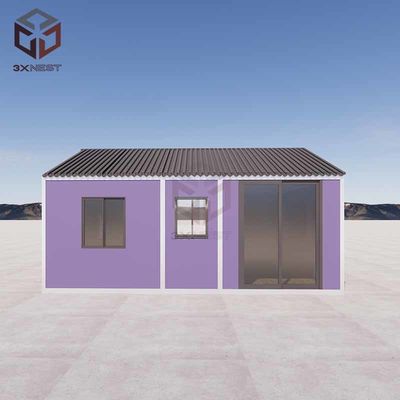 Corrugated Metal 20ft Flat Pack Container Construction Site Temporary Housing