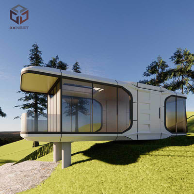 8.5 Meter Space Capsule House Prefabricated Pod Homes Wind Resistance