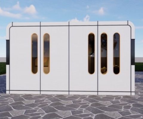 One Bedroom Apple Capsule House Prefabricated Pod 12KW Customized
