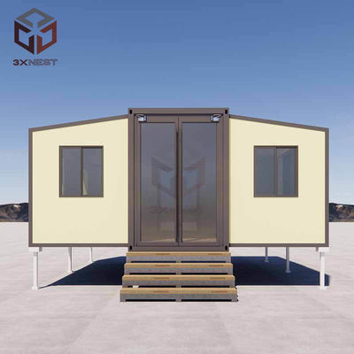 Customizable Step Double Wing Container House with Balcony EPS/PU/Rock Wool Insulation