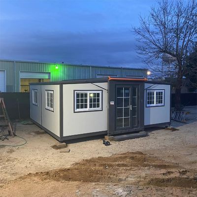 56 Square Meter Floor Area and 30FT Length Expandable Container House with Galvanized Steel Sheet Roof