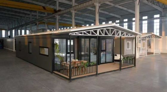 30FT Expandable Container House with Polyurethane Foam Insulation and 56 Square Meter Floor Area in Steel Structure