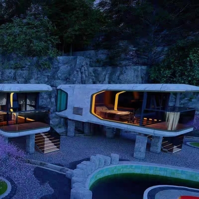 Space Capsule House 8 Tons with Electric Curtain No Foundation