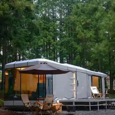 8 Ton Steel Space Capsule House with Solar Panels LED Lighting