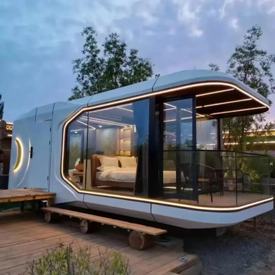Space Capsule House with Electric Curtain and Class B Fireproof Material