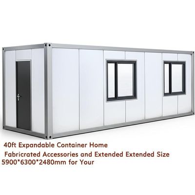 40ft Expandable Container Home Fabricated Accessories and Extended Size 5900*6300*2480mm for Your Requirements