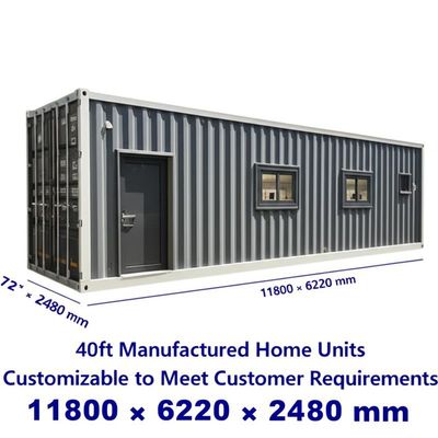 40ft Manufactured Home Units Customizable to Meet Customer Requirements Folding Size 11800 × 6220 × 2480 mm 72m2