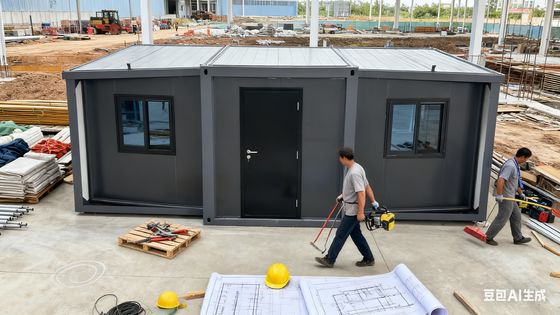 Foldable 20ft Container with PVC/PPR Pipes Plumbing System Wet-Dry Separation Bathroom and Fireproof Cement Fiber Floor