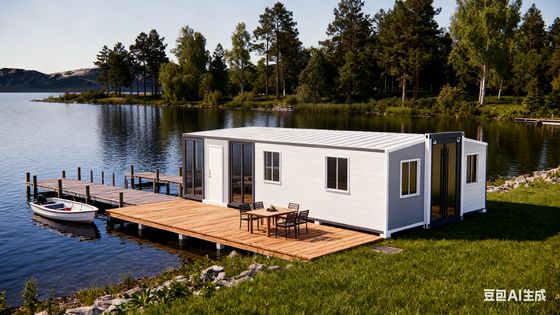 56 Square Meters Prefab Folding House with 75mm EPS Wallboard and 30 Years Lifespan for Durable Living