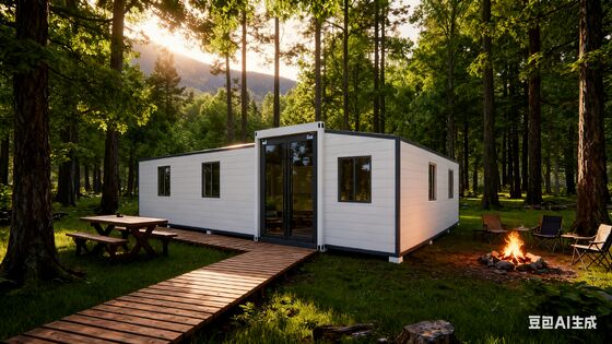 40ft Expandable Container Home with Customizable Wiring PVC Wooden Panel Interior and One Hall Layout Modular Housing Solution