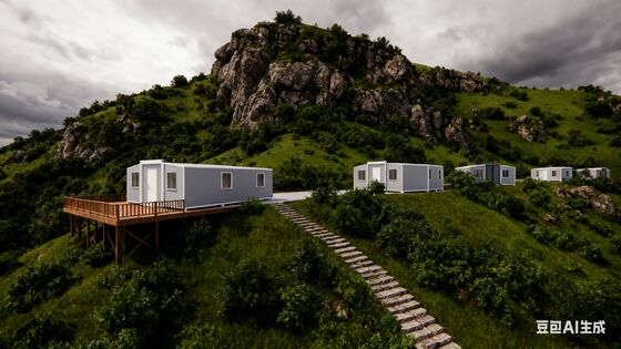 40ft Expandable Container Home with 72 Square Meters Floor Area PVC Wooden Panel Interior Finish and Dry Wet Separation Bathroom