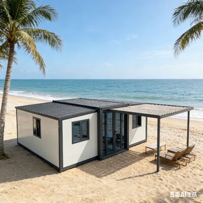 Foldable 20ft Container with 37 Square Meters Floor Area Meets International Safety Standards and 20+ Years Lifespan for Modular Housing