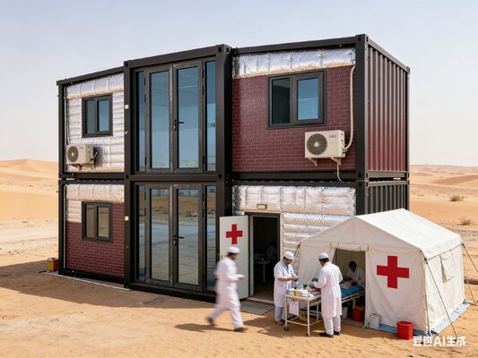 Foldable 20ft Container with 5900*6300*2480mm Extended Size and Customizable Window Layouts Featuring 75mm EPS Sandwich Panels