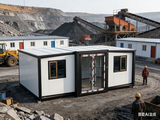 Foldable 20ft Container with 75mm EPS Sandwich Panels, 18mm Fireproof Cement Fiber Floor, and Galvanized Steel Frame for Prefabricated Tiny Homes