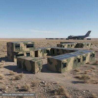 Militarized Base Foldable Prefabricated Homes Easy To Transport Versatile Modular Units Offering Transport And Quick Assembly