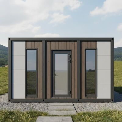 18.5 Square Meters Expandable Prefab Homes Showcasing Steel Single Door Modern Style Designed for Residential Solutions